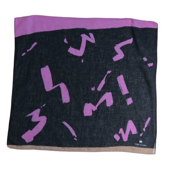 Vintage ISSEY MIYAKE Cotton Linen Blend Gauze Bandana Scarf Tenugui 20"x18" - Picture 1 of 5